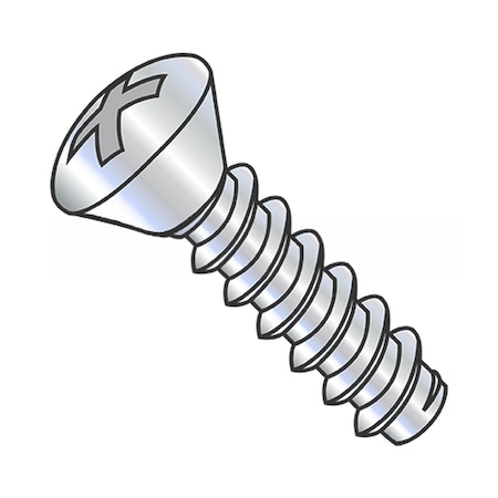 Usa Industrials Self-Drilling Screw, #8-18 x 1", Zinc Plated Steel Oval Head Phillips Drive BULK-SCRW-15843